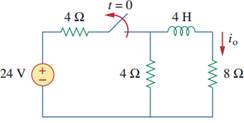 For the circuit in Fig. 7.91, find i o for t > 0. Figure 7.91: 1 answer below » For the circuit in...