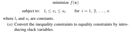 Consider the constrained problem-1