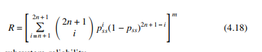 Repeat problem 4.14 for the case of component redundancy and majority voting as shown in Fig. 4.5 by...-6