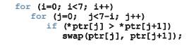 The last line of this bubble sort differs from the code used in your tutorial. This version simply...-1