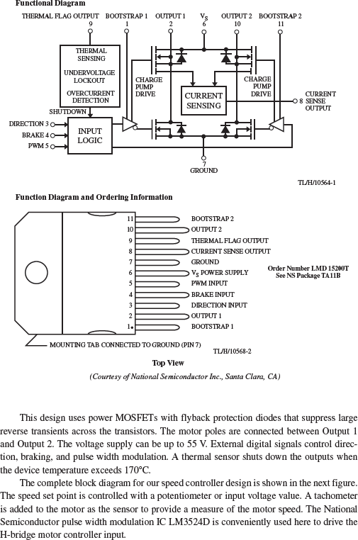 Recognizing that the H-bridge IC in Design Example 10.1 includes a current sense output, draw the...-2