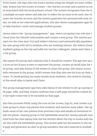 Table 9.14 is a simplified version of the scenario I used in Chapter 3 for the iLearn system (see...-4