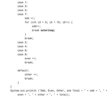 For the last exercise, you’ll define a labeled break. This statement allows you to go to the end of...-2