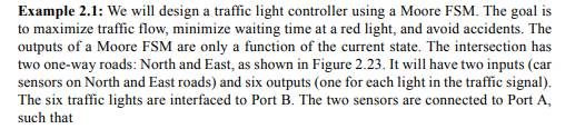 Solve the traffic light FSM described in Example 2.1 using output compare 3 interrupts. Run the FSM...