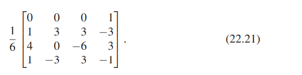 The four Hermite polynomials of Equation 22.1 control the shape of the Hermite curve. (a) Compute...