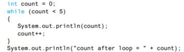 What output is produced by the following code? Can the body of a while loop execute zero times? Can...-1