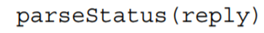 Write a function that finds and returns a Python string consisting of only the status line of a...-1