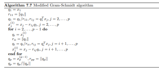 Let x 1 ,...,x p be linearly independent n-vectors for n = p. A numerically stable modification of...-1