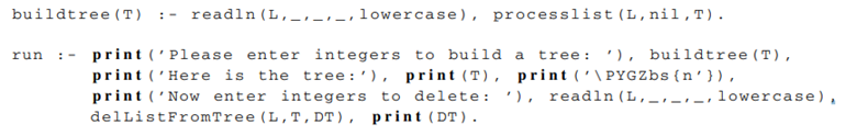 Implement insert, lookup, and delete on a binary search tree. The structure of a binary search tree...-1