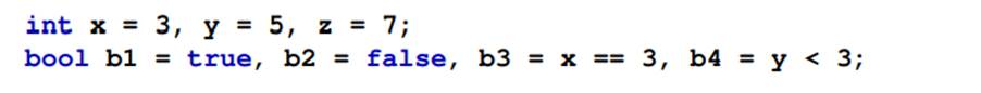 Given the following declarations: evaluate the following Boolean expressions:-1