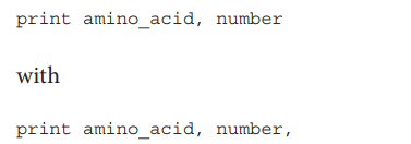 In the example program in Section 2.2.2 for counting amino acids, replace the line Run the program...