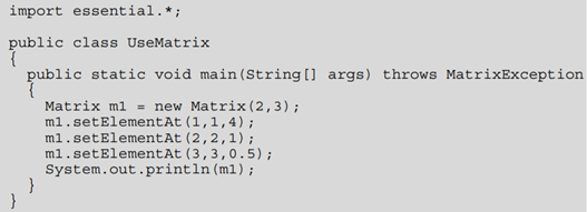 The following program uses the essential. Matrix class (see Chapter 12): Run the program and see if...