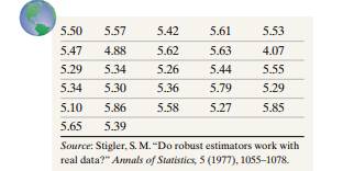 Density of Earth In 1798, Henry Cavendish obtained 27 measurements of the density of Earth, using a...