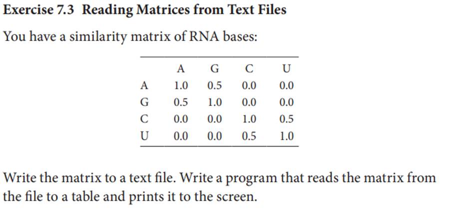 Write a program that calculates the similarity of the two RNA sequences: AGCAUCUA ACCGUUCU Hint: To...