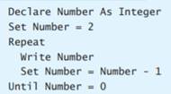 Consider the following loop: a. Is this loop a pre-test loop or a post-test loop? b. List the...-1