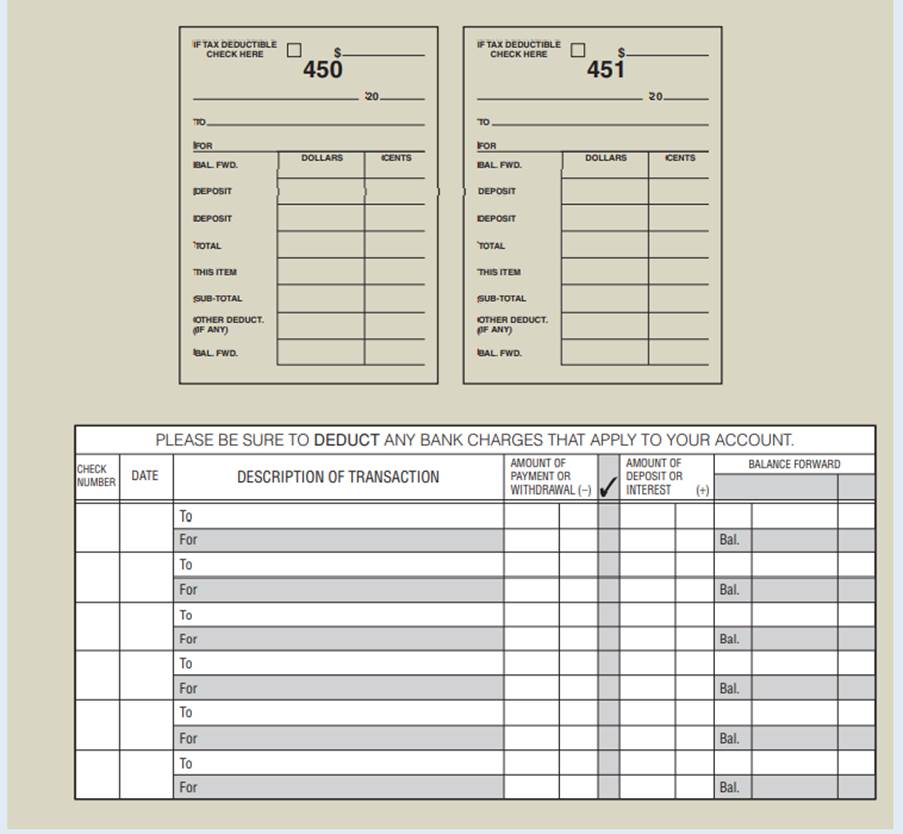 From the following information, complete the two check stubs and the check register below. a....