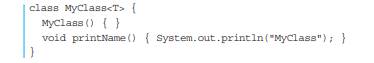 Is it legal to create a generic class with type parameter T and then never use T in the class...