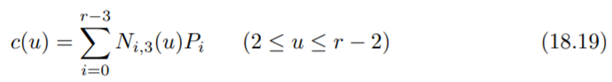 Prove that the quadratic spline curve defined by Equation (18.19) begins at the midpoint of , ends...-4