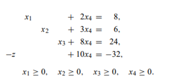 Given: a) What is the optimal solution of this problem? b) Change the coefficient of x4 in the...