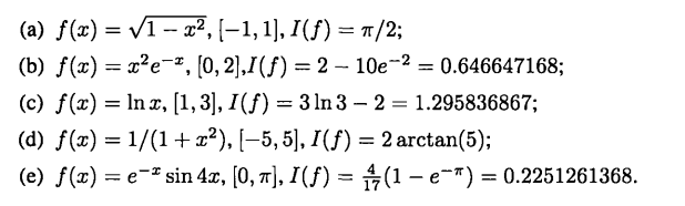 Write a program that does Gaussian quadrature, using the weights and Gauss points given in the text....