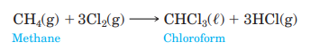 Chloroform, CHCl3, is prepared industrially by the reaction of methane with chlorine. How many grams...