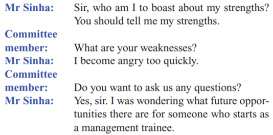 CASE: AN EMPLOYMENT INTERVIEW Mr Sinha has an MBA. He is being interviewed for the position of...-2