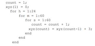 Improve the following piece of code by using preallocation: The following function computes the...-3