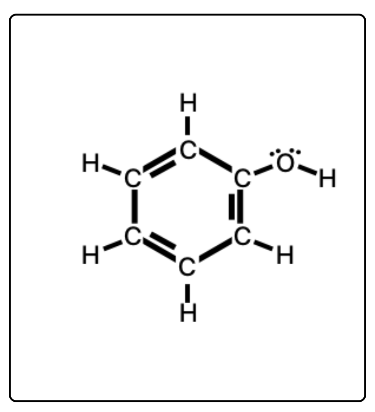 A Lewis structure for the molecule phenol (C6H5OH) is shown below. Based on this structure,...