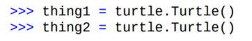 Create two Turtle objects like this: (a)What are the positions and headings of thing1 and thing2?...