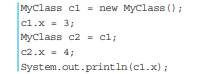 Suppose you have a class MyClass with one instance variable x. What will be printed by the following...