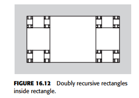 Write class defining a doubly recursive image of two rectangles inside a rectangle. The outer...-1