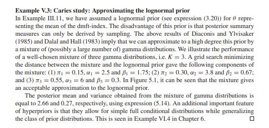 Derive the posterior mean and variance of the mixture distribution in Example V.3.