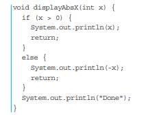 The following method has a flaw (in fact, due to this flaw it will not compile). What is the flaw?