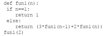 What will be the output of the following program? (a) 1 (b) 5 (c) 3 (d) Maximum iteration depth...