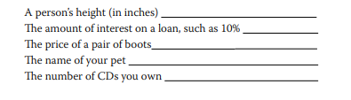 In this exercise, you use what you have learned about naming variables, data types, and keywords to...-2