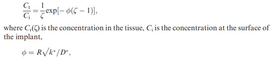 Drug concentration profile The following equation describes the steady state concentration profile...