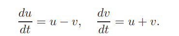 Consider the system of Example 12. : (a) Show analytically that x = cost, y = sin t is a solution to...-1