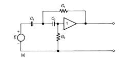 The amplifier has unity gain, the other elements are variable. Derive the transfer function in terms...