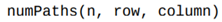 Write a recursive function that returns the number of distinct paths in an empty n × n grid from the...-1