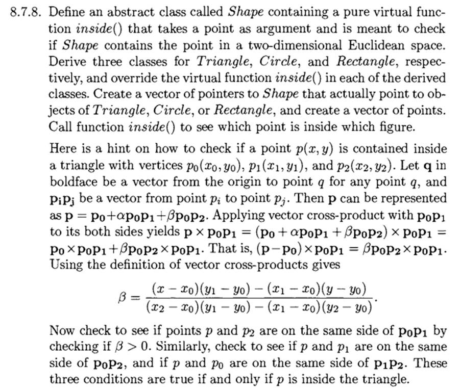 Generalize Exercise 8.7.8 to three-dimensional Euclidean spaces with three derived classes for...