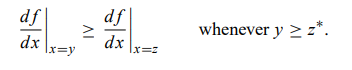 One of the equivalent definitions for convexity of a differentiable function f of single variable x...-1