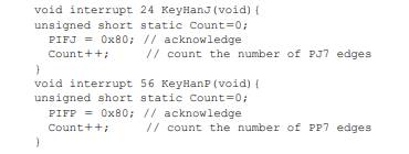 Consider the following interrupting system. The active-edge inputs on PJ7 and PP7 can occur at any...