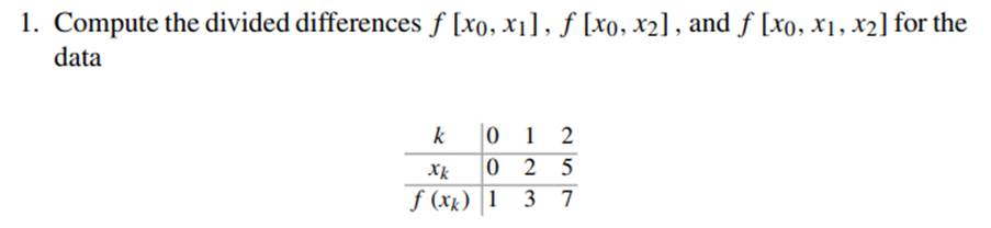 Write down the quadratic polynomial p which has the values p (0) = 1, p (2) = 3, p (5) = 7. (Hint:...