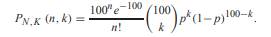 For n = 0, 1,... and 0 = k = 100, the joint PMF of random variables N and K is Otherwise, P N,K (n,...