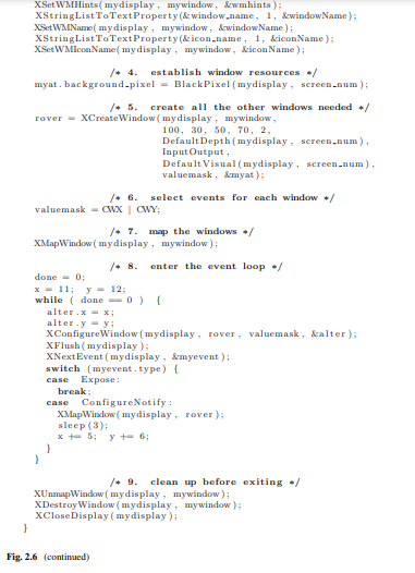 The black window produced by the program of Fig. 2.6 eventually disappears from the screen. Why does...-2