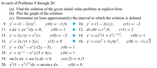 Q1: In each of Problems 1 through 6 determine the order of the given differential equation; also...-36