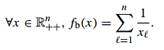 Consider the reciprocal barrier function fb : Rn ++ ? R for the constraints x = 0 defined by (i)...