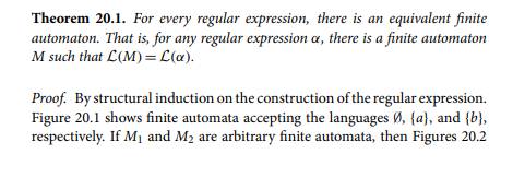 Using the method of Theorem 20.1, systematically build nondeterministic finite automata equivalent...