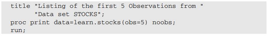 Create a macro (call it PRINT_N) to produce a listing of the first n observations from a selected...-1