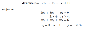 Solve the following integer program using implicit enumeration: